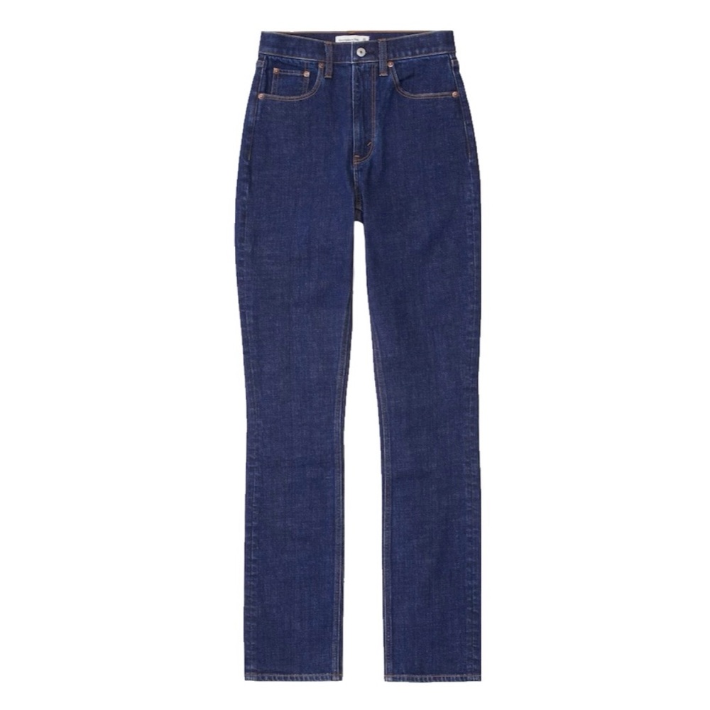 Abercrombie & Fitch Ultra High Rise 90s Slim Straight Jean in Super Dark (31)
